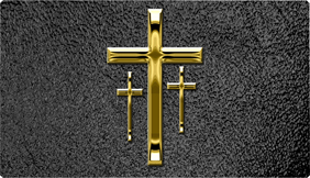 DNSEMP-C-517-GD-SH-BK Empire Corner Gold 3 Crosses Shim Black
